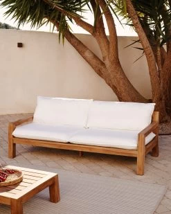 Forcanera 3 Seater Solid Teak Sofa, 211 Cm -Quality Furniture Store A000002060 2