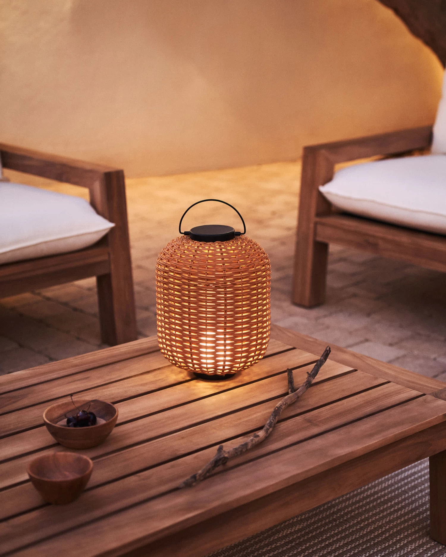Saranella Portable Table Lamp In Brown Faux Rattan | Kave Home 4 Saranella Portable Table Lamp In Brown Faux Rattan | Kave Home - Image 2