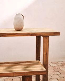 Canadell 100% Outdoor Solid Recycled Teak Bar Table 140 X 70 Cm | Kave Home 11 Canadell 100% Outdoor Solid Recycled Teak Bar Table 140 X 70 Cm | Kave Home -Quality Furniture Store A000002063 2