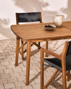 Thianna Extendable Outdoor Table Made From Solid Acacia Wood 180 (240) X 90 Cm | Kave Home -Quality Furniture Store A000002064 1