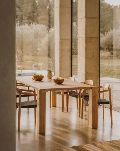 Nina Stackable Chair In Solid Acacia Wood And Black Rope Seat FSC 100% | Kave Home -Quality Furniture Store A000002071 1 1