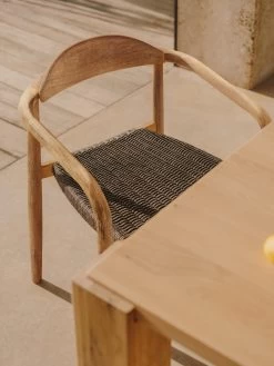 Nina Stackable Chair In Solid Acacia Wood And Black Rope Seat FSC 100% | Kave Home -Quality Furniture Store A000002071 4