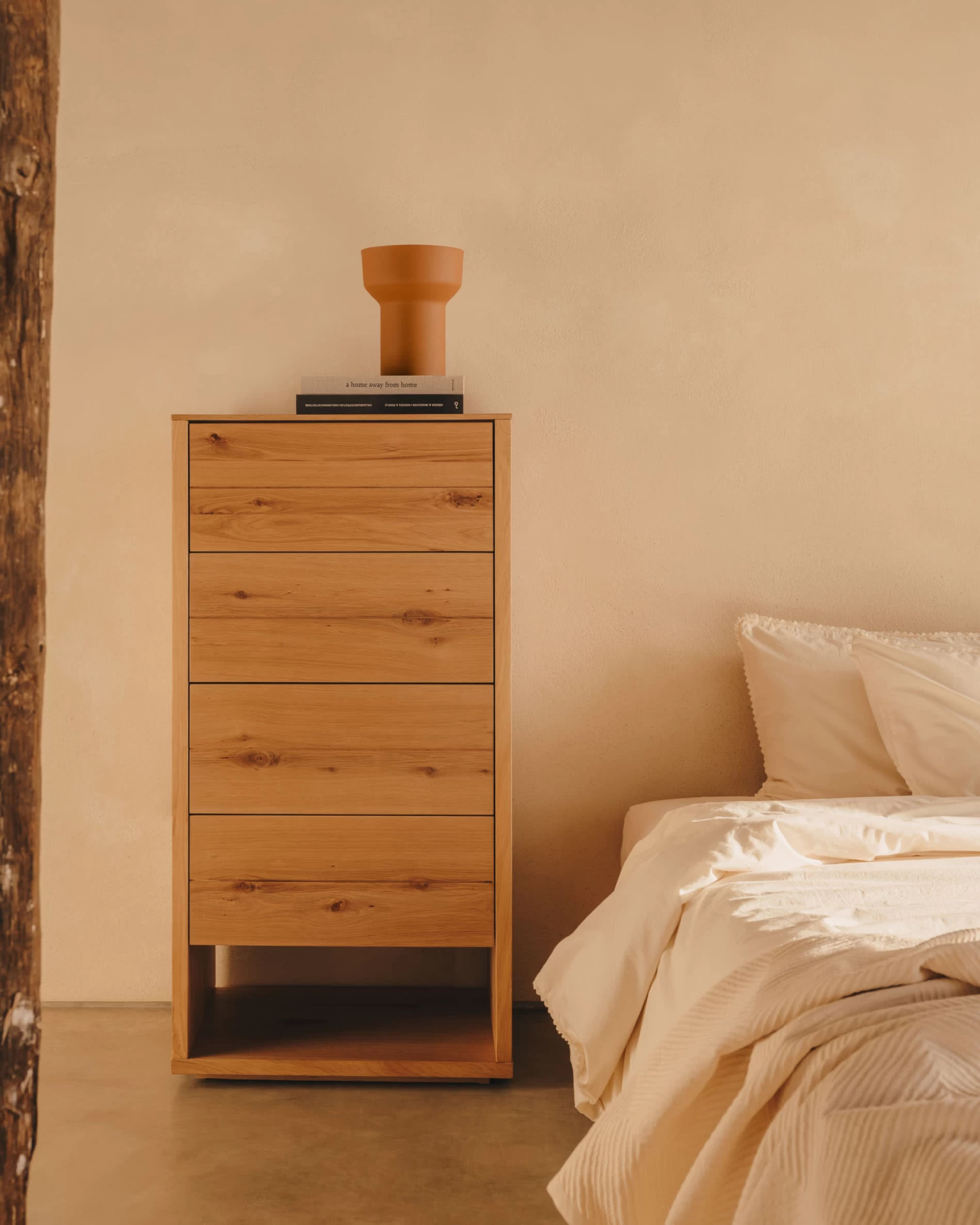 Alguema Chest Of Drawers With 4 Drawers In Oak Wood Veneer With Natural Finish 60 X 120 Cm | Kave Home 4 Alguema Chest Of Drawers With 4 Drawers In Oak Wood Veneer With Natural Finish 60 X 120 Cm | Kave Home - Image 2