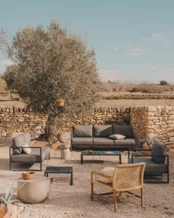 Comova 100% Outdoor 3-seater Sofa In Light Grey And Green Aluminium, 222 Cm -Quality Furniture Store A000002081 1 2