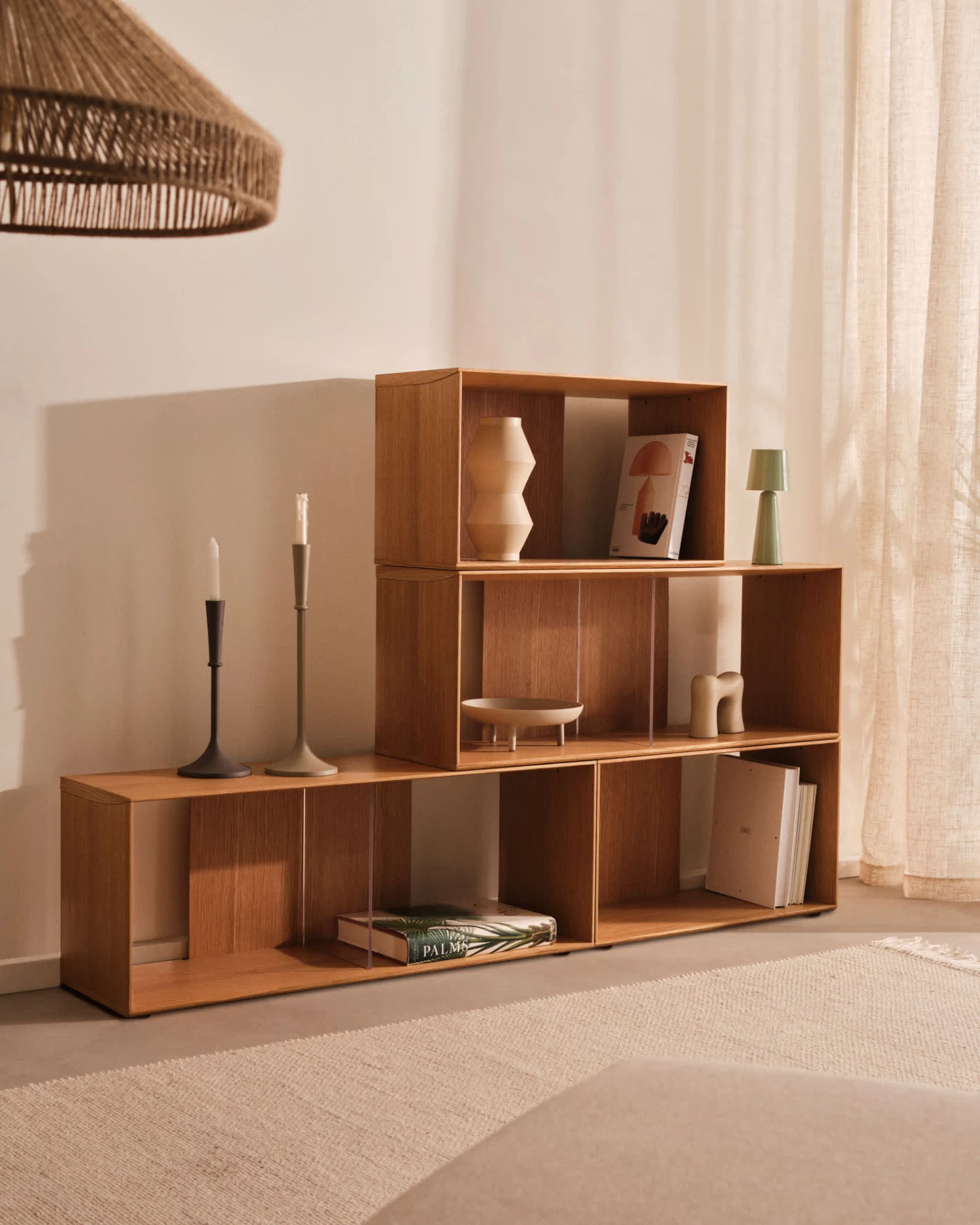 Litto Set Of 4 Modular Shelving Units In Oak Wood Veneer 168 X 76 Cm | Kave Home 11 Litto Set Of 4 Modular Shelving Units In Oak Wood Veneer 168 X 76 Cm | Kave Home - Image 9