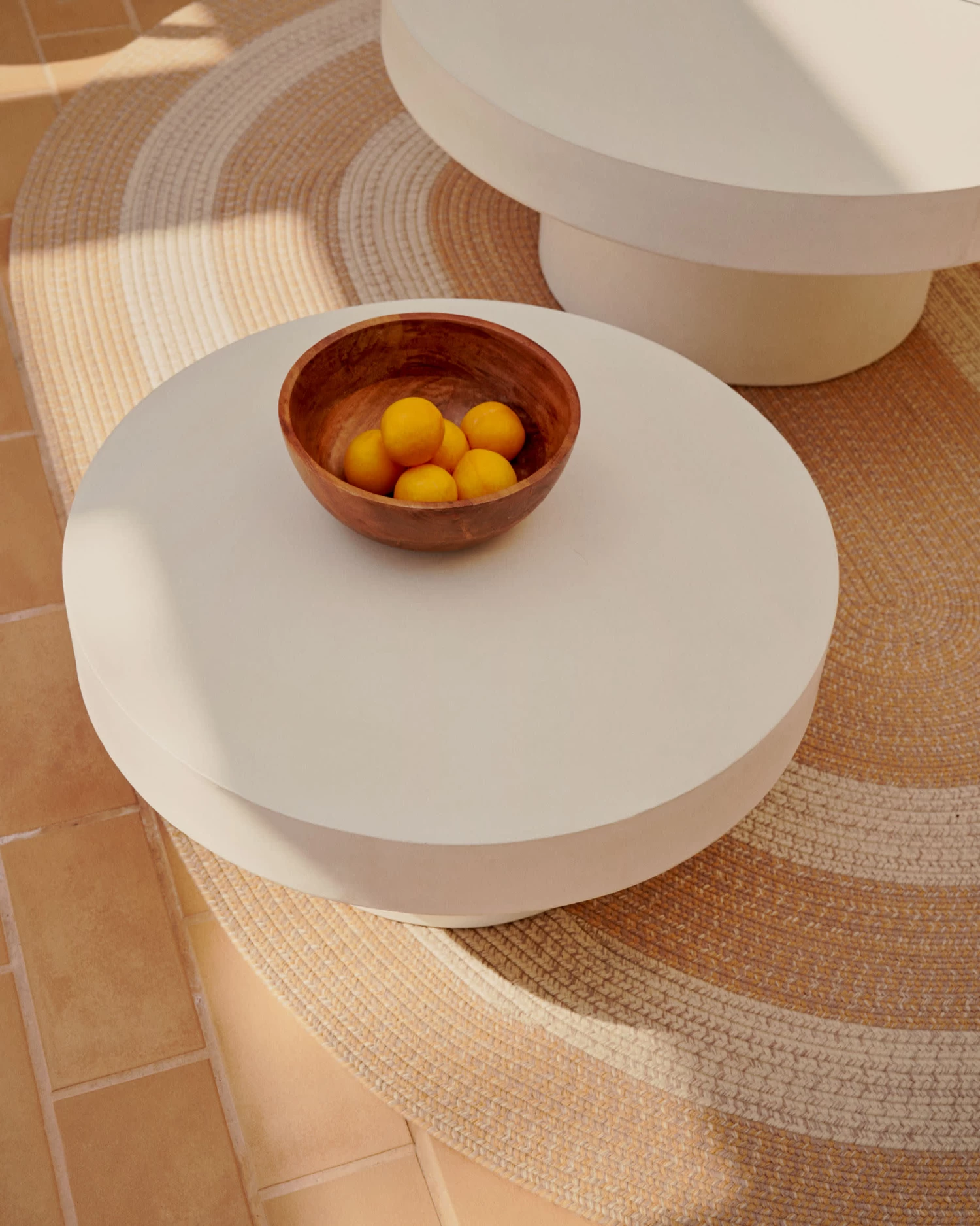 Aiguablava Round Coffee Table In White Cement, Ø 66 Cm 8 Aiguablava Round Coffee Table In White Cement, Ø 66 Cm - Image 6