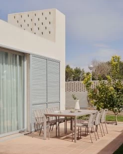 Culip Aluminium And Cord Stackable Outdoor Chair In Brown | Kave Home -Quality Furniture Store A000002105 0 2