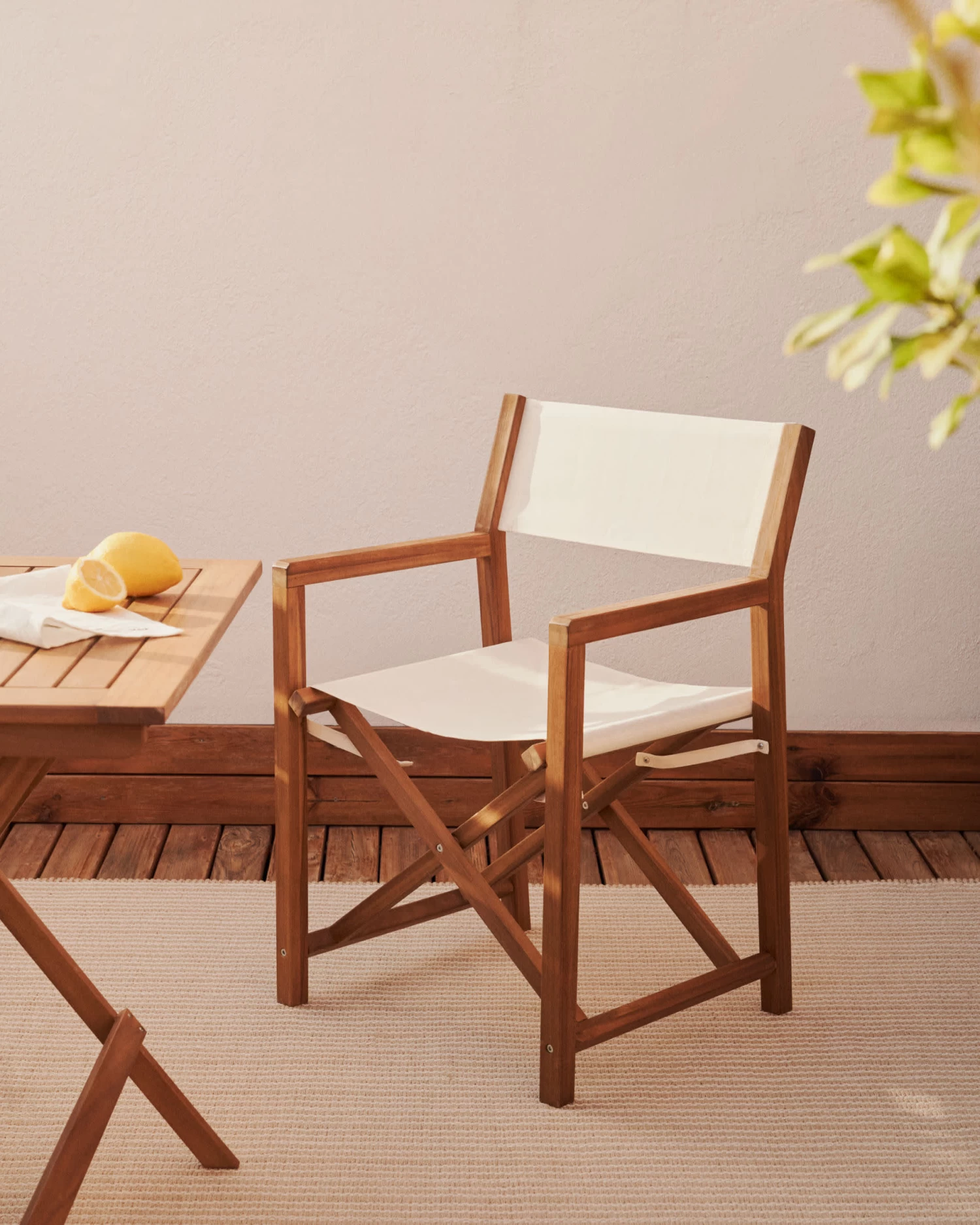 Thianna Folding Outdoor Chair In Beige With Solid Acacia Wood FSC 100% | Kave Home 4 Thianna Folding Outdoor Chair In Beige With Solid Acacia Wood FSC 100% | Kave Home - Image 2