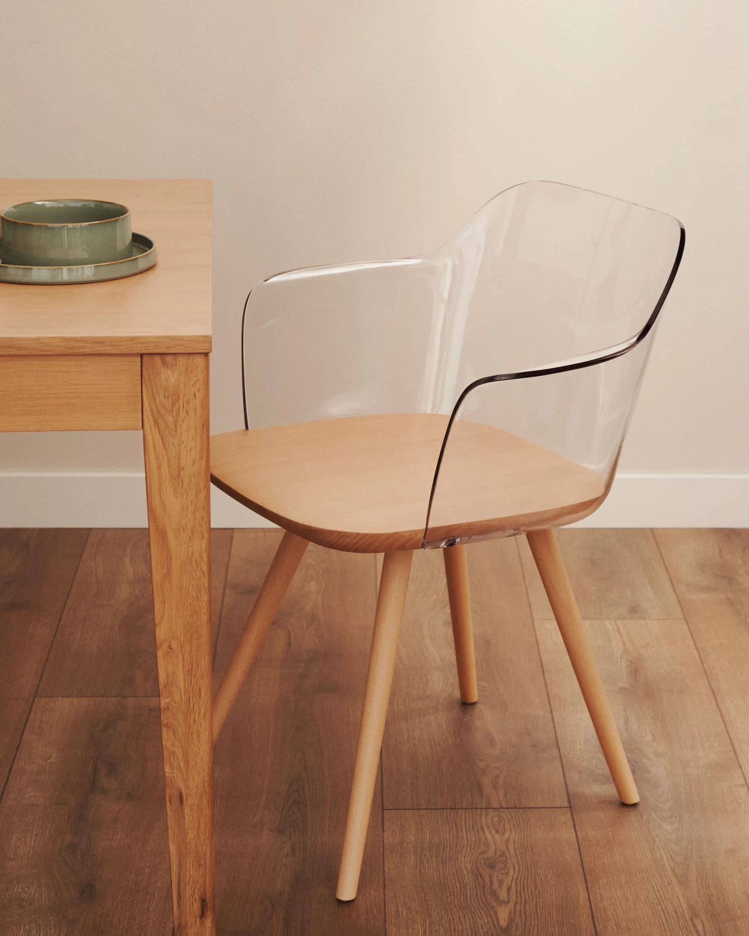 Bjorg Transparent And Solid Beech Chair | Kave Home 4 Bjorg Transparent And Solid Beech Chair | Kave Home - Image 2