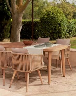 Hemlice Chair In Beige Rope With Solid 100% FSC Acacia Legs | Kave Home 14 Hemlice Chair In Beige Rope With Solid 100% FSC Acacia Legs | Kave Home -Quality Furniture Store A000002131 0