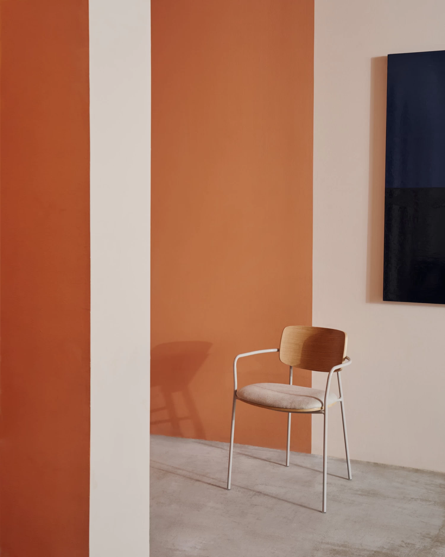 Maureen Stackable Chair In Natural Oak Veneer With Beige Legs | Kave Home 4 Maureen Stackable Chair In Natural Oak Veneer With Beige Legs | Kave Home - Image 2