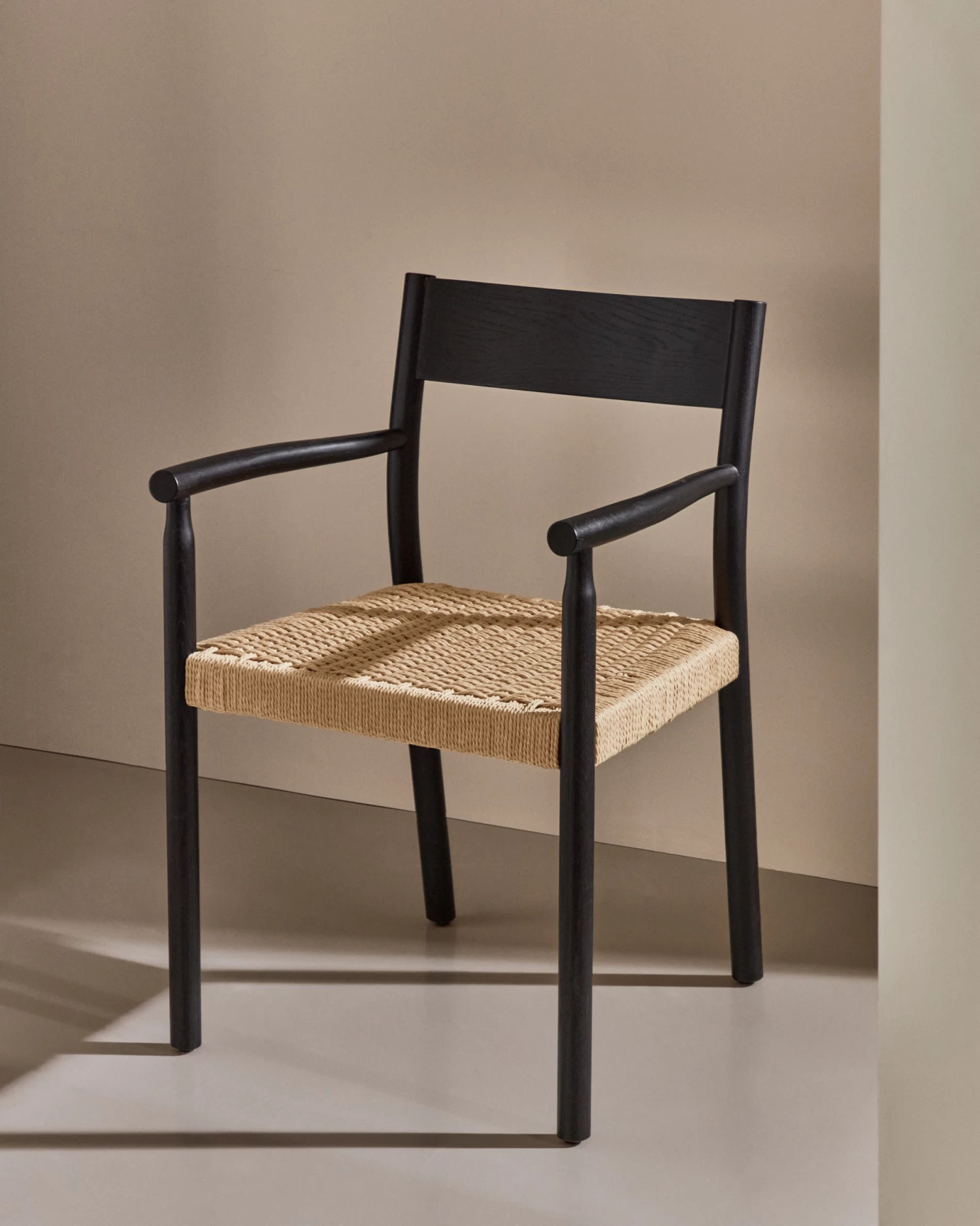 Yalia Chair In Solid Oak 100% FSC With Black Finish And Rope Seat | Kave Home 4 Yalia Chair In Solid Oak 100% FSC With Black Finish And Rope Seat | Kave Home - Image 2