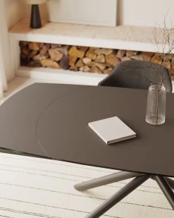 Yodalia Extendable Glass Table With Steel Legs With Black Finish 130 (190) X 100 Cm | Kave Home -Quality Furniture Store A3D23004 12