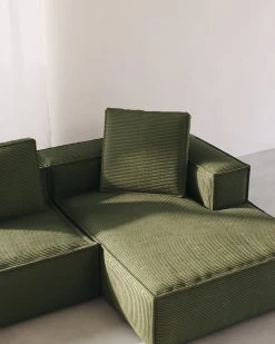 Blok 3 Seater Sofa With Right Side Chaise Longue In Green Wide Seam Corduroy 300 Cm | Kave Home 15 Blok 3 Seater Sofa With Right Side Chaise Longue In Green Wide Seam Corduroy 300 Cm | Kave Home -Quality Furniture Store A3D23008 37