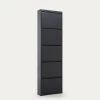 Ode Shoe Rack With 5 Doors In Black, 50 X 168.5 Cm 2 Ode Shoe Rack With 5 Doors In Black, 50 X 168.5 Cm -Quality Furniture Store AA4025R02 1V01