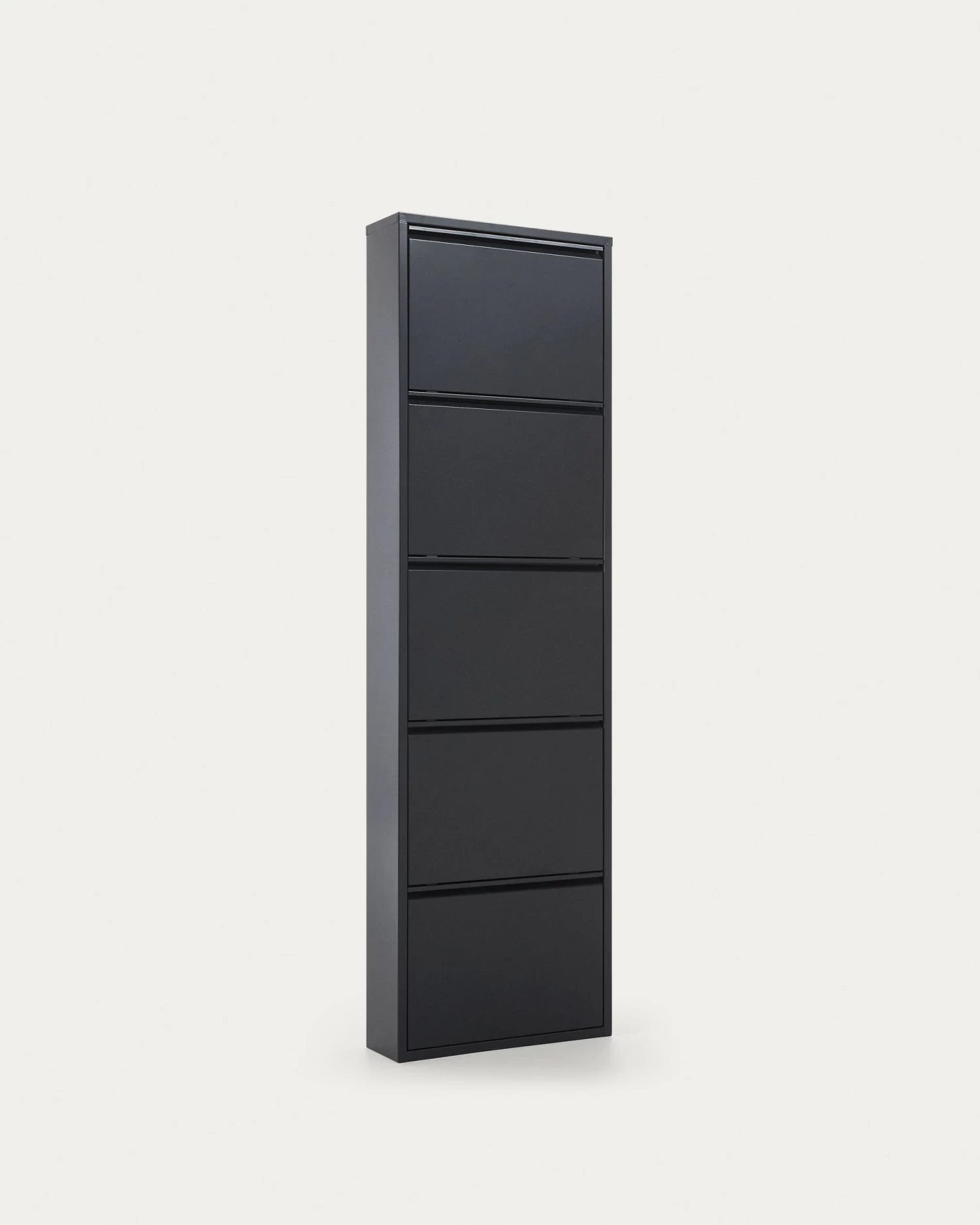Ode Shoe Rack With 5 Doors In Black, 50 X 168.5 Cm 3 Ode Shoe Rack With 5 Doors In Black, 50 X 168.5 Cm