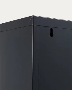 Ode Shoe Rack With 4 Doors In Black, 50 X 136 Cm -Quality Furniture Store AA4026R02 1D02