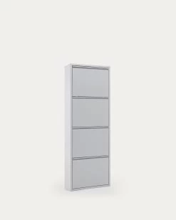 Shoe Rack Ode 50 X 136 Cm 4 Doors Metal Grey | Kave Home