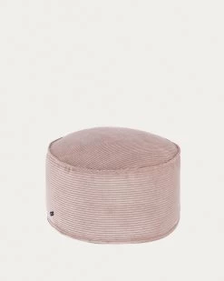 Wilma Large Pouffe In Pink Wide Seam Corduroy Ã 70 Cm | Kave Home