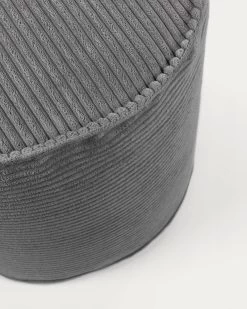 Wilma Large Pouffe In Grey Wide Seam Corduroy à 40 Cm | Kave Home 8 Wilma Large Pouffe In Grey Wide Seam Corduroy à 40 Cm | Kave Home -Quality Furniture Store AA6214LN15 1D01