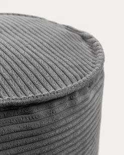 Wilma Large Pouffe In Grey Wide Seam Corduroy à 40 Cm | Kave Home 9 Wilma Large Pouffe In Grey Wide Seam Corduroy à 40 Cm | Kave Home -Quality Furniture Store AA6214LN15 1D02