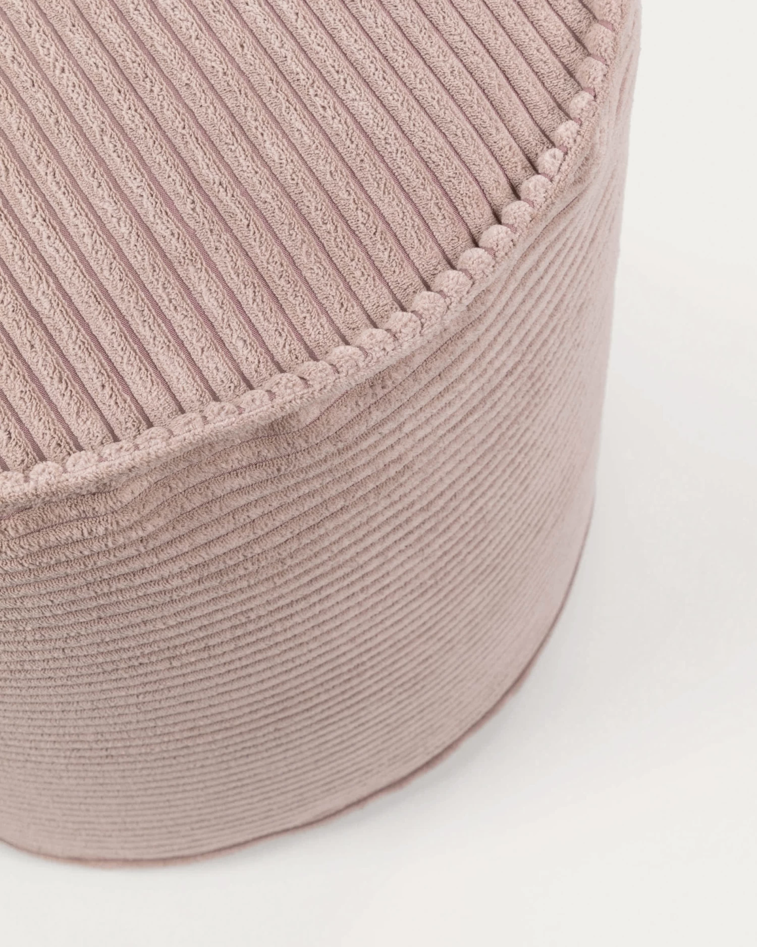 Wilma Large Pouffe In Pink Wide Seam Corduroy à 40 Cm | Kave Home 5 Wilma Large Pouffe In Pink Wide Seam Corduroy à 40 Cm | Kave Home - Image 3