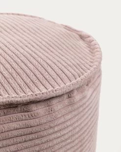 Wilma Large Pouffe In Pink Wide Seam Corduroy à 40 Cm | Kave Home 11 Wilma Large Pouffe In Pink Wide Seam Corduroy à 40 Cm | Kave Home -Quality Furniture Store AA6214LN24 1D02
