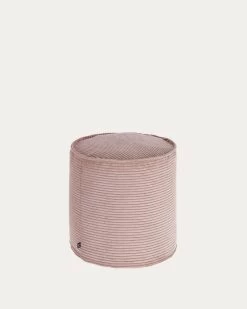 Wilma Large Pouffe In Pink Wide Seam Corduroy Ã 40 Cm | Kave Home