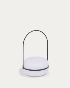Tea Table Lamp In Polythene And Metal With Black Finish | Kave Home
