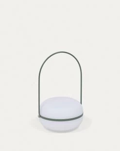Tea Table Lamp In Polythene And Metal With Green Finish | Kave Home