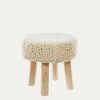 Beneda 100% Wool Footstool In White Ã 40 Cm | Kave Home -Quality Furniture Store AA8961J33 1V01