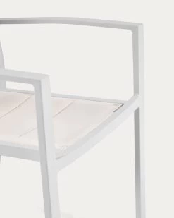 Sirley Stackable Outdoor Chair In White Aluminium And Texteline | Kave Home -Quality Furniture Store AB508N05 1D01