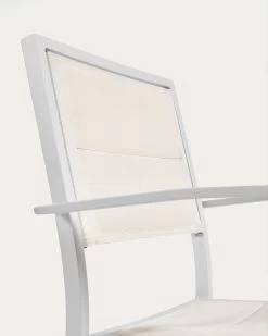 Sirley Stackable Outdoor Chair In White Aluminium And Texteline | Kave Home -Quality Furniture Store AB508N05 1D02