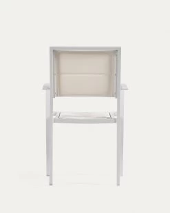 Sirley Stackable Outdoor Chair In White Aluminium And Texteline | Kave Home -Quality Furniture Store AB508N05 1V05