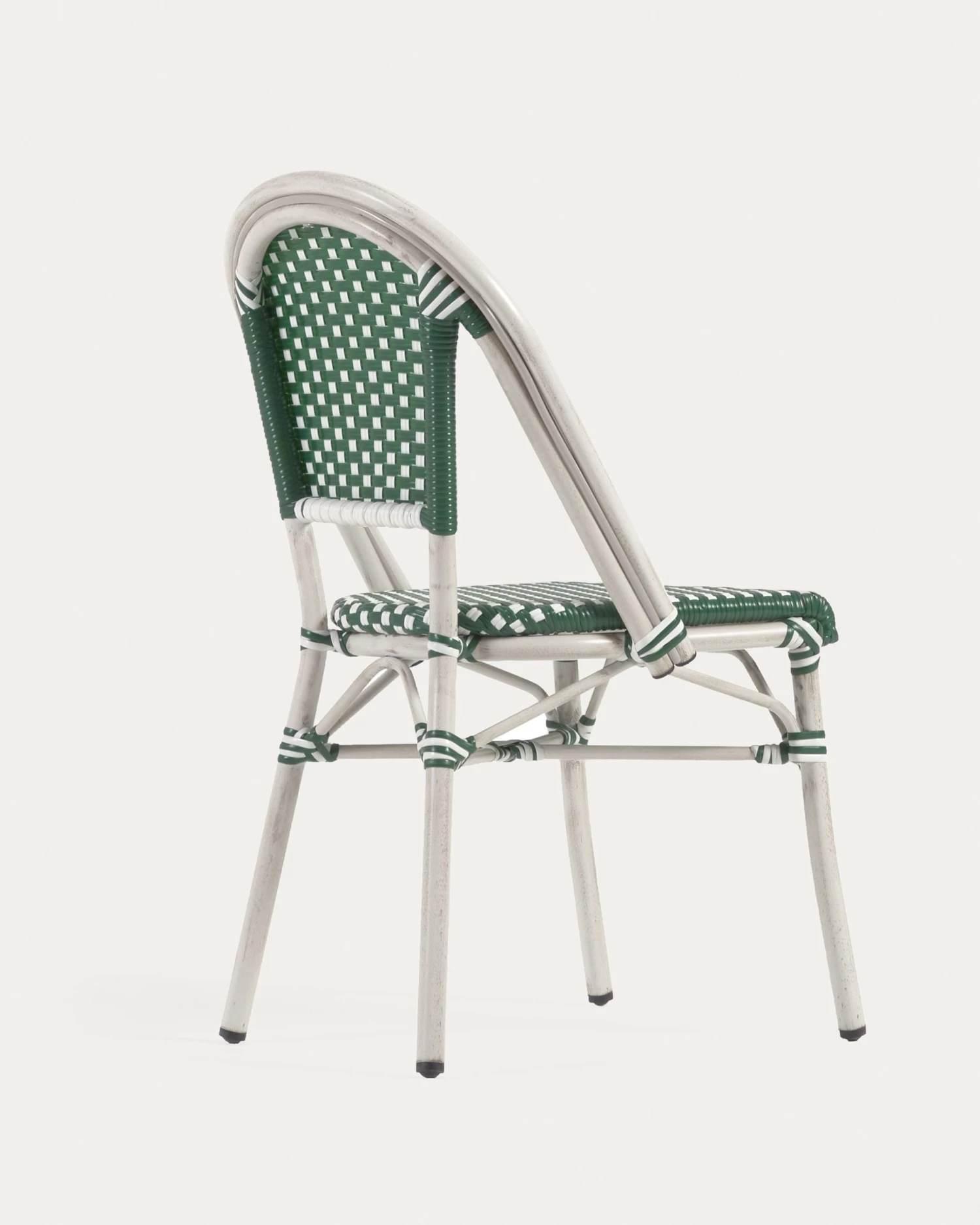 Marilyn Stackable Outdoor Bistro Chair In Aluminium And Synthetic Rattan Green & White | Kave Home 10 Marilyn Stackable Outdoor Bistro Chair In Aluminium And Synthetic Rattan Green & White | Kave Home - Image 8