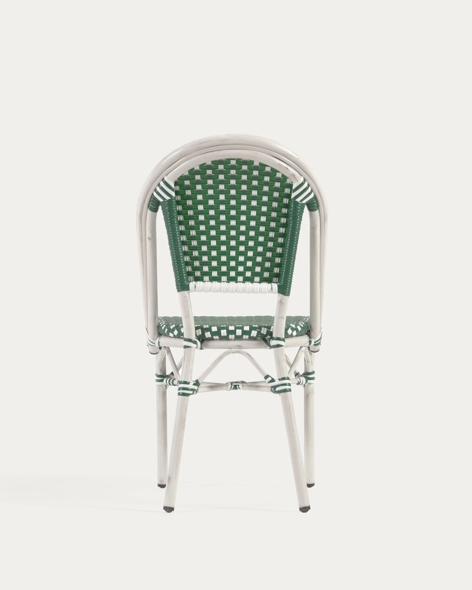 Marilyn Stackable Outdoor Bistro Chair In Aluminium And Synthetic Rattan Green & White | Kave Home 11 Marilyn Stackable Outdoor Bistro Chair In Aluminium And Synthetic Rattan Green & White | Kave Home - Image 9