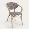 Marilyn Stackable Outdoor Bistro Chair W/ Armrests In Aluminium And Synthetic Rattan In Brown & White | Kave Home 1 Marilyn Stackable Outdoor Bistro Chair W/ Armrests In Aluminium And Synthetic Rattan In Brown & White | Kave Home -Quality Furniture Store AB512J09 1V01