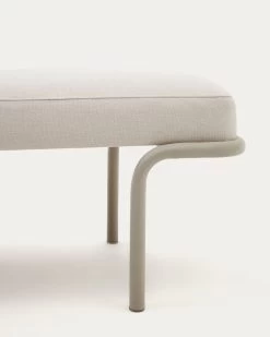 Compo Bench In Beige Chenille And Grey Metal Structure 130 Cm | Kave Home -Quality Furniture Store C00970DR39 1D02