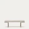 Compo Bench In Beige Chenille And Grey Metal Structure 130 Cm | Kave Home -Quality Furniture Store C00970DR39 1V01