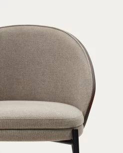 Eamy Light Brown Chair In An Ash Wood Veneer With A Wenge Finish And Black Metal | Kave Home 18 Eamy Light Brown Chair In An Ash Wood Veneer With A Wenge Finish And Black Metal | Kave Home -Quality Furniture Store C0100003HE03 1D03