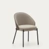 Eamy Light Brown Chair In An Ash Wood Veneer With A Wenge Finish And Black Metal | Kave Home -Quality Furniture Store C0100003HE03 1V01