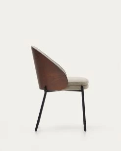 Eamy Light Brown Chair In An Ash Wood Veneer With A Wenge Finish And Black Metal | Kave Home 17 Eamy Light Brown Chair In An Ash Wood Veneer With A Wenge Finish And Black Metal | Kave Home -Quality Furniture Store C0100003HE03 1V02