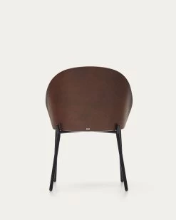Eamy Light Brown Chair In An Ash Wood Veneer With A Wenge Finish And Black Metal | Kave Home 19 Eamy Light Brown Chair In An Ash Wood Veneer With A Wenge Finish And Black Metal | Kave Home -Quality Furniture Store C0100003HE03 1V03