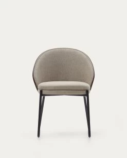Eamy Light Brown Chair In An Ash Wood Veneer With A Wenge Finish And Black Metal | Kave Home 21 Eamy Light Brown Chair In An Ash Wood Veneer With A Wenge Finish And Black Metal | Kave Home -Quality Furniture Store C0100003HE03 1V04