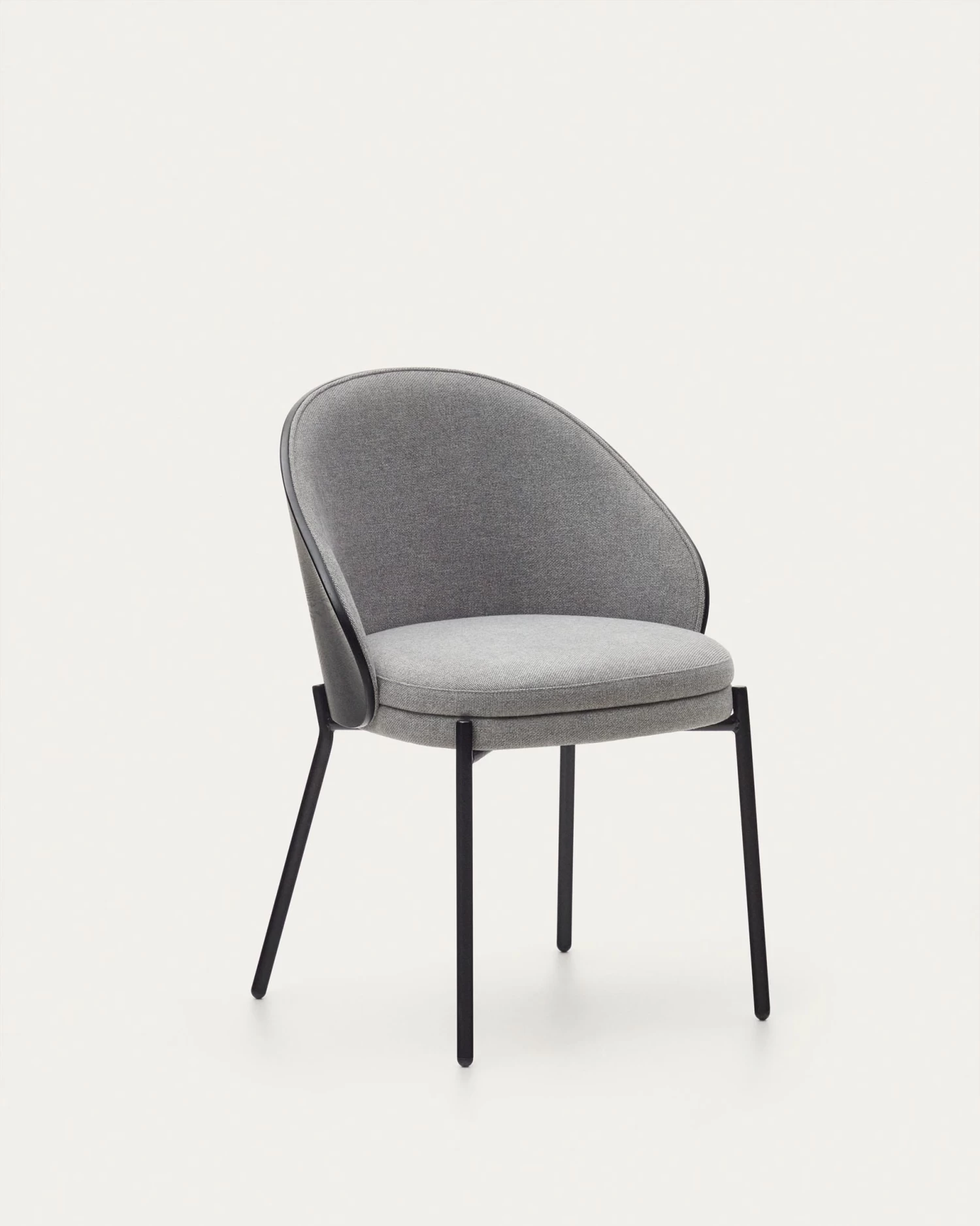 Eamy Light Grey Chair In An Ash Wood Veneer With A Black Finish And Black Metal | Kave Home 5 Eamy Light Grey Chair In An Ash Wood Veneer With A Black Finish And Black Metal | Kave Home - Image 3