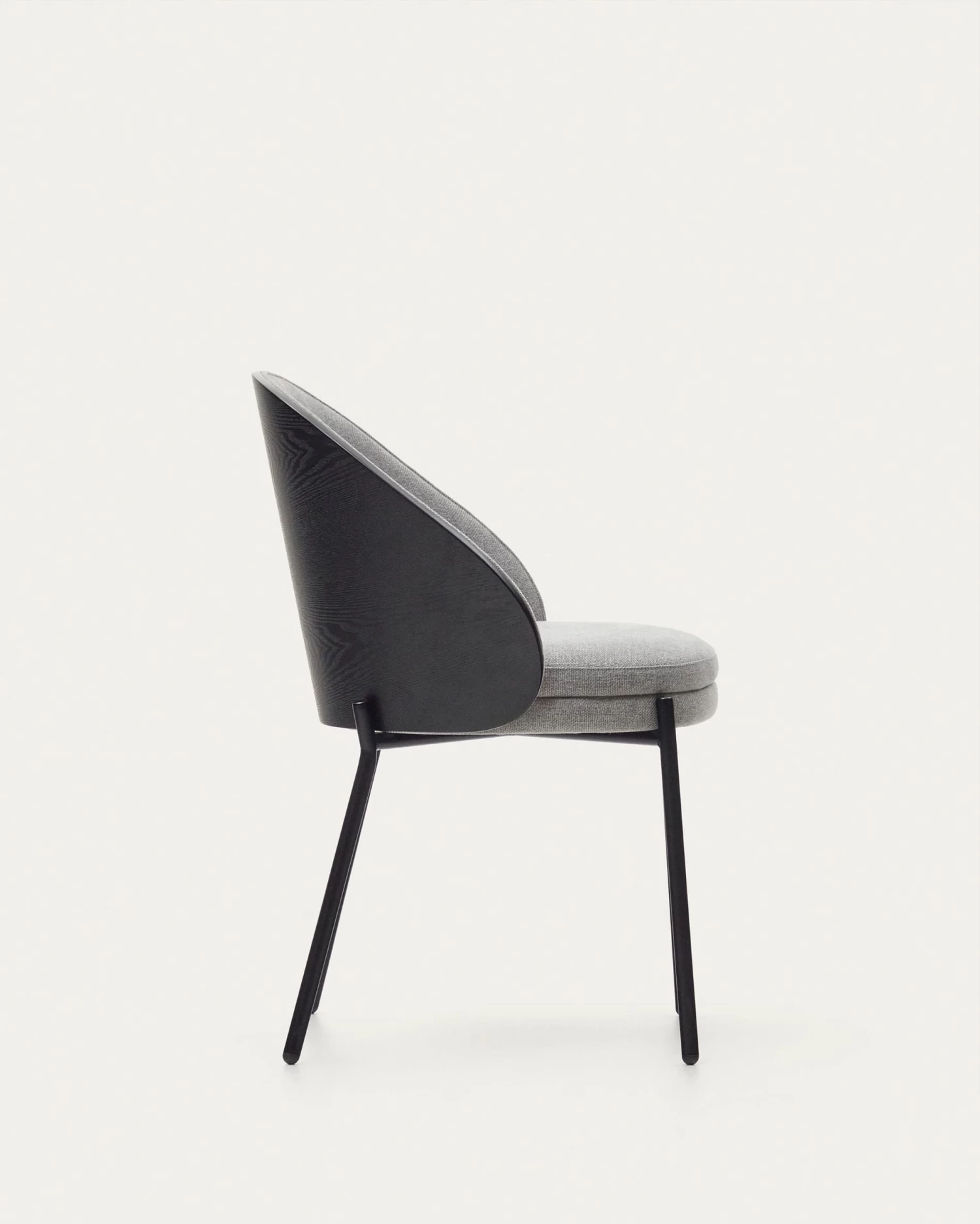 Eamy Light Grey Chair In An Ash Wood Veneer With A Black Finish And Black Metal | Kave Home 3 Eamy Light Grey Chair In An Ash Wood Veneer With A Black Finish And Black Metal | Kave Home