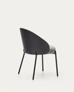 Eamy Light Grey Chair In An Ash Wood Veneer With A Black Finish And Black Metal | Kave Home 17 Eamy Light Grey Chair In An Ash Wood Veneer With A Black Finish And Black Metal | Kave Home -Quality Furniture Store C0100004HE12 1V02