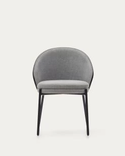 Eamy Light Grey Chair In An Ash Wood Veneer With A Black Finish And Black Metal | Kave Home 20 Eamy Light Grey Chair In An Ash Wood Veneer With A Black Finish And Black Metal | Kave Home -Quality Furniture Store C0100004HE12 1V04