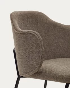 Yunia Chair In Brown With Steel Legs In A Painted Black Finish | Kave Home -Quality Furniture Store C0100009BF11 1D02