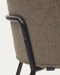Yunia Chair In Brown With Steel Legs In A Painted Black Finish | Kave Home -Quality Furniture Store C0100009BF11 1D03